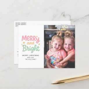 Cute Photo Colorful Modern jul Helg Vykort