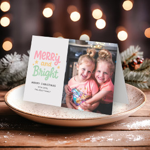 Cute Photo Colorful Modern jul Helgkort