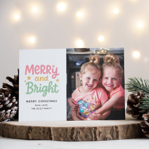 Cute Photo Colorful Modern jul Julkort