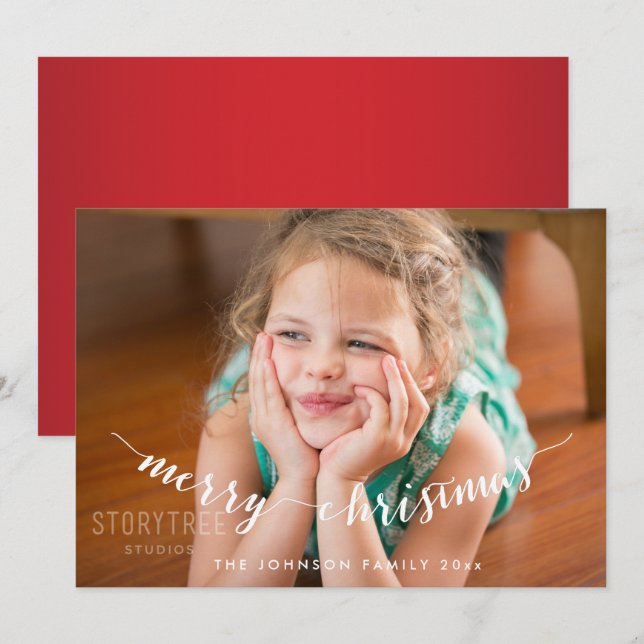 Cute Photo God jul kort (Fram/baksida)