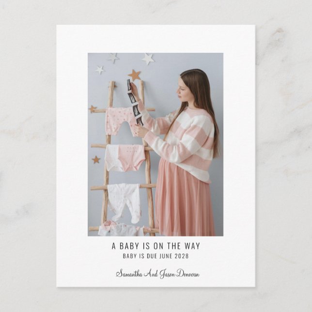 Cute Photo Gravid Meddelande Vykort (Framsida)