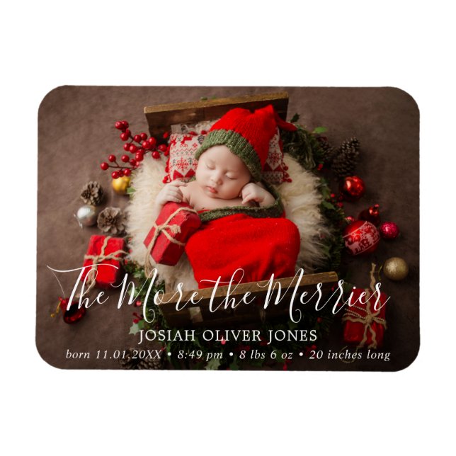 Cute Photo Jul Helgdag Birance Notice Magnet (Horisontell)