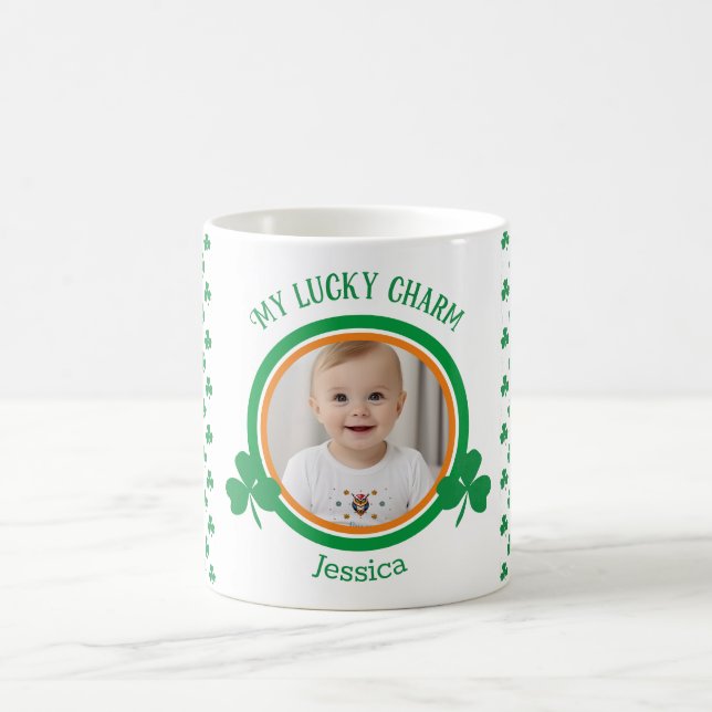 Cute Photo Lucky Charm St patricks day Mugg (Center)