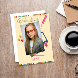 Cute Photo Mitten School Studenten Tack Kort