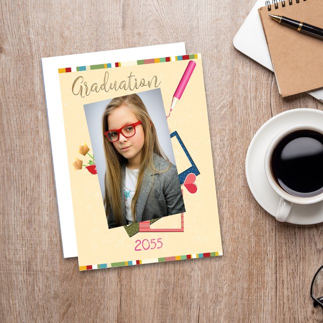 Cute Photo Mitten School Studenten Tack Kort (Skapare uppladdad)