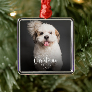 Cute Photo My First jul Pet Ornament
