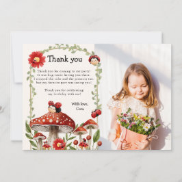Cute Photo our Little Ladybug Girl Birthday Tack Kort