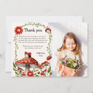Cute Photo our Little Ladybug Girl Birthday Tack Kort