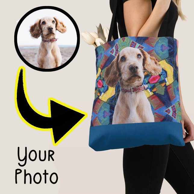 Cute Photo Pet Hund Gift for Mamma Puppy Älskare G Tygkasse (Skapare uppladdad)