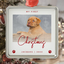 Cute Photo Puppy 1:a julen Tass avtryck Red