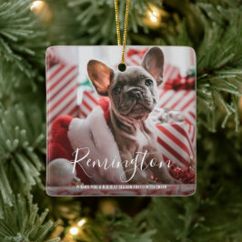 Cute Photo Puppy Hund Första jul Julgransprydnad Keramik