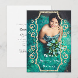 Cute Photo Quinceañera Födelsedagsfest inbjudan