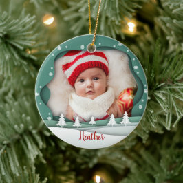Cute Photo Ram Första julen som farföräldrar Julgransprydnad Keramik