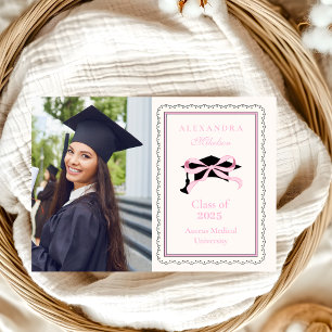 Cute Photo Rosa Coquette Bow Studenten Meddelande