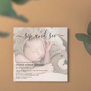 Cute Photo Sip och visa gruppinbjudan Inbjudningar