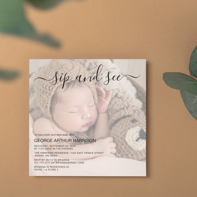 Cute Photo Sip och visa gruppinbjudan Inbjudningar (Skapare uppladdad)