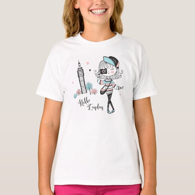 Cute Photographer i London T Shirt (Framsida)