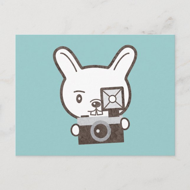 Cute Photographer Rabbit Vykort (Framsida)