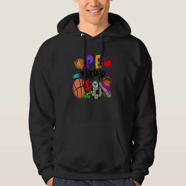 Cute Physical Education Back To School Phys Ed Tea Hoodie (Framsida)