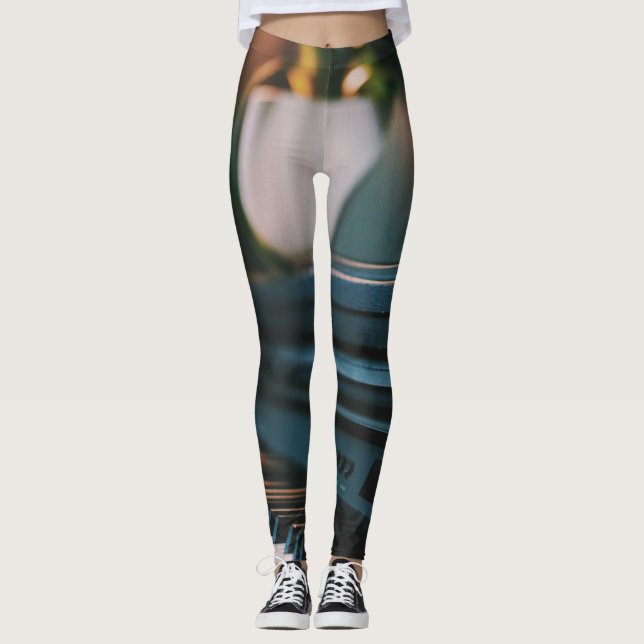 Cute Piano Artwork Leggings (Framsida)
