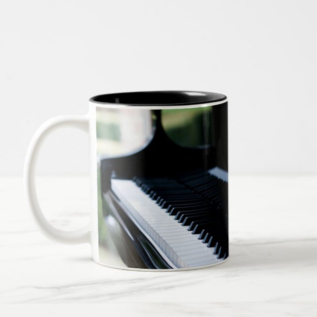 Cute Piano Artwork Två-Tonad Mugg (Vänster)