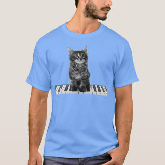Cute Piano Cat Pianist Tangentbord Player T Shirt