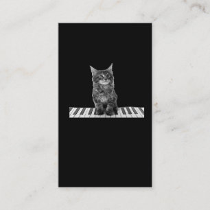 Cute Piano Cat Pianist Tangentbord Player Visitkort