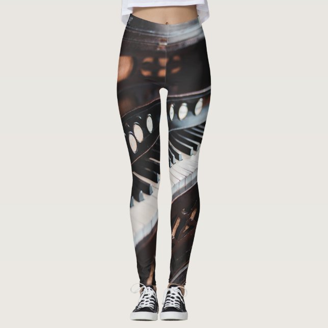 Cute Piano Design Leggings (Framsida)