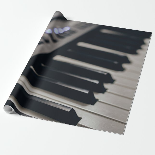 Cute Piano Design Presentpapper (Utrullad)