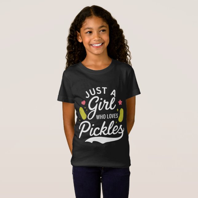 Cute Pickle Älskare Girl T Shirt (Hel framsida)