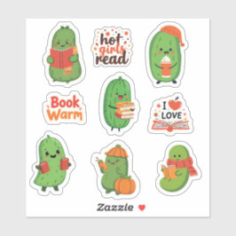Cute Pickle Bok Älskare Stickers Funny Mysigt Fall Klistermärken