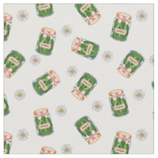 Cute Pickle Burk & Daisy Seamless Mönster Fabric Tyg