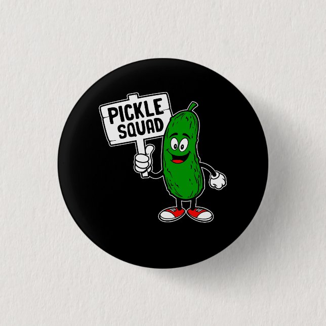 Cute Pickle Quad Sign Cucumber Pickle Älskare vege Knapp (Framsida)