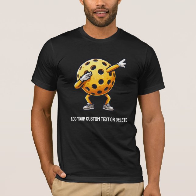 Cute Pickleball Dabbing Sports Älskare Paddleball T Shirt (Framsida)