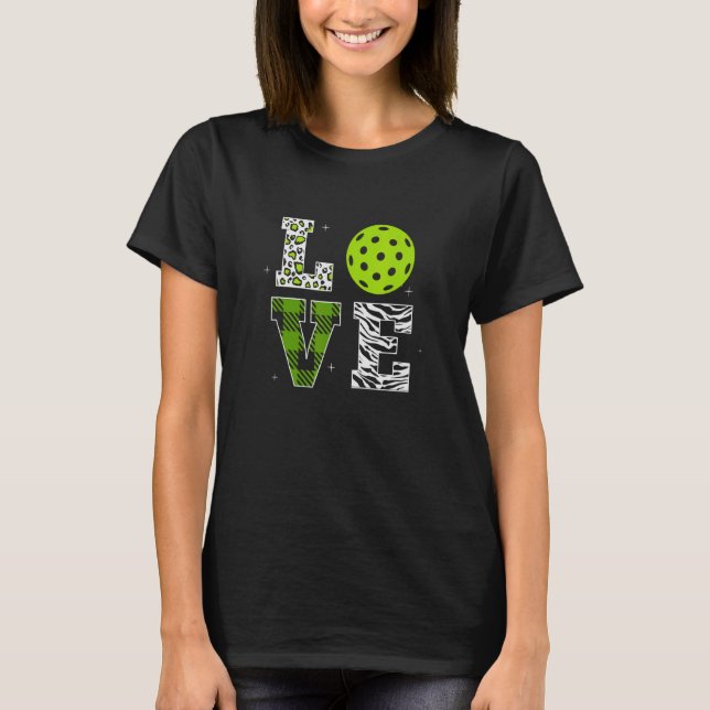 Cute Pickleball for Women Dam I Kärlek Picklebal T Shirt (Framsida)