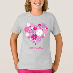Cute Pickleball 💘 Heart anpassningsbar text T Shirt