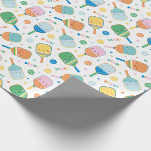 Cute Pickleball Paddins i mjuk färg Presentpapper