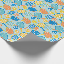 Cute Pickleball Paddins på ljusblå blått Presentpapper