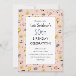 Cute Pickleball Party 50:e födelsedagsinbjudan Inbjudningar