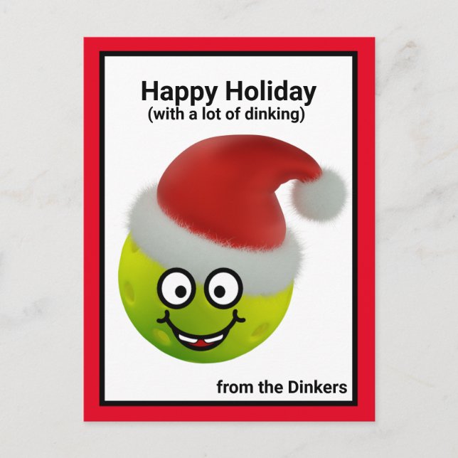 Cute Pickleball Santa 🎅 anpassningsbar Postcard Vykort (Framsida)