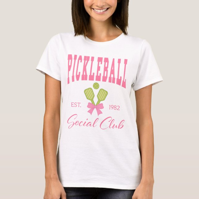 Cute Pickleball Social Klubb T Shirt (Framsida)