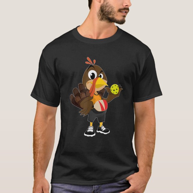 Cute Pickleball Turkey T Shirt Funny Thanksgiving (Framsida)