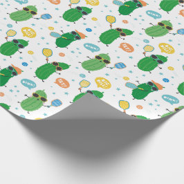 Cute Pickles spelar Pickleball på vitt Presentpapper