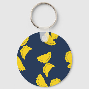 Cute Pierogi Button Keychain Nyckelring