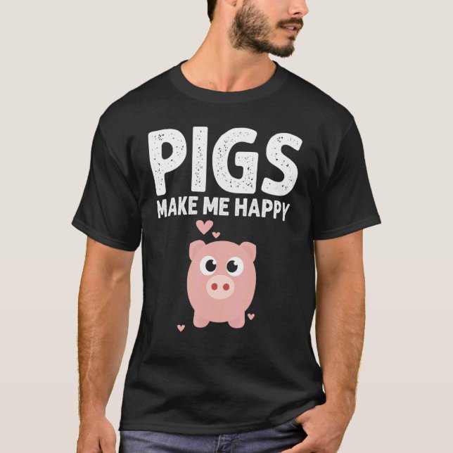 Cute Pig Designs For Men Women  Farming Animal Pig T Shirt (Framsida)