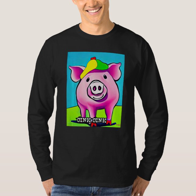Cute Pig Piggie Oink Oink  13 T Shirt (Framsida)
