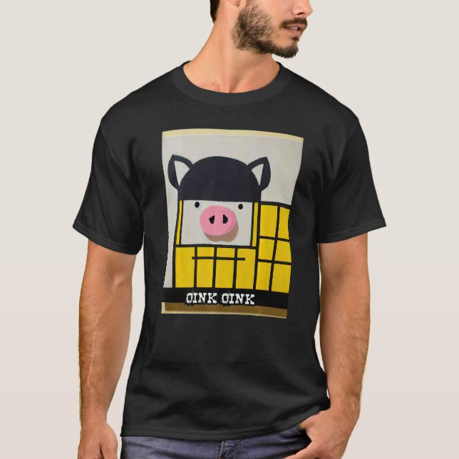 Cute Pig Piggie Oink Oink  48 T Shirt (Framsida)