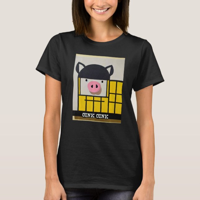 Cute Pig Piggie Oink Oink  48 T Shirt (Framsida)