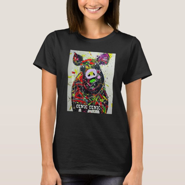 Cute Pig Piggie Oink Oink  49 T Shirt (Framsida)