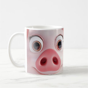 Cute Pig Pink Nose Animal Face Kaffemugg